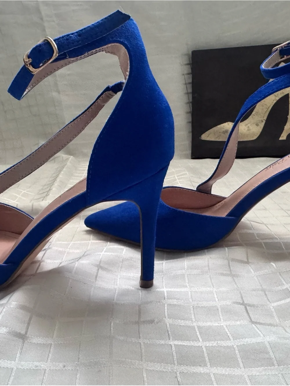 Dream Pairs Cobalt Blue Pointed-Toe Ankle Strap Heels
